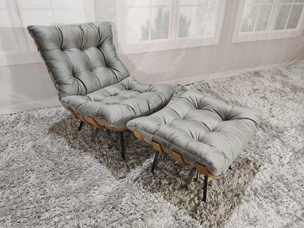 Poltrona Decorativa 1 Lugar Cinza 2270 Costela