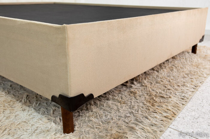 Base Box Casal Zeus 138x188x38 Sued Capuccino SE - Image 3