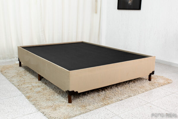 Base Box Casal Zeus 138x188x38 Sued Capuccino SE