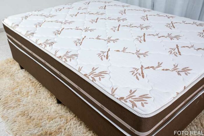 Base Box + Colchão Molas Superlastic Casal Classic Marrom 188×138 x 62 Anjos - Image 3