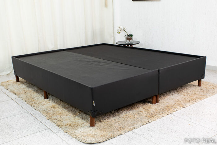 Base Box Queen Bipartida Zeus 158x198x38 Korino Preto SE - Image 2