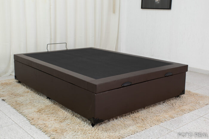 Base Box Baú Casal Eli 138x188x42 Korino Marrom - Blindado - Image 2