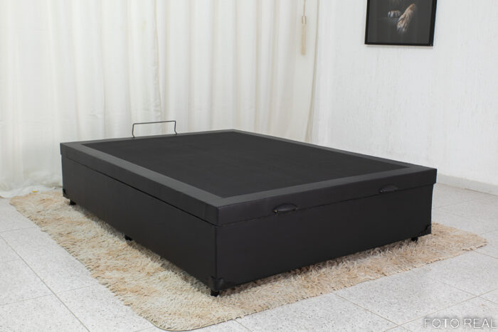 Base Box Baú Casal Eli 138x188x42 Korino Preto - Blindado - Image 2