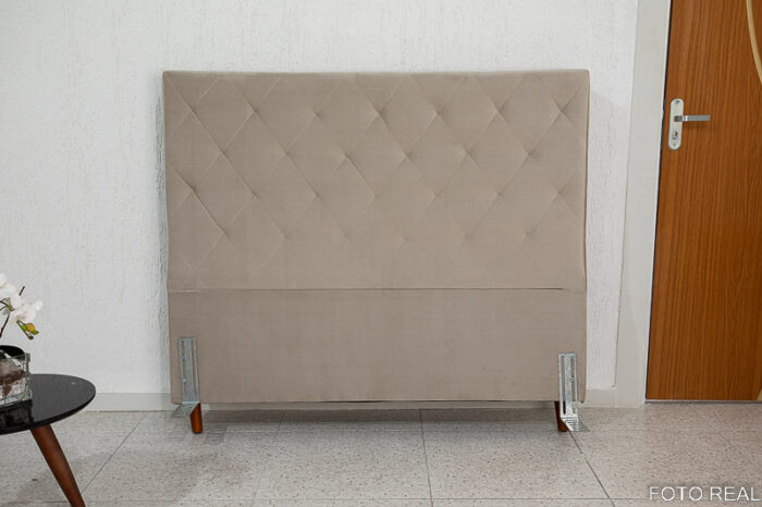 Cabeceira Casal Paris Sued Bege Claro Larg. 1.40m - Image 2