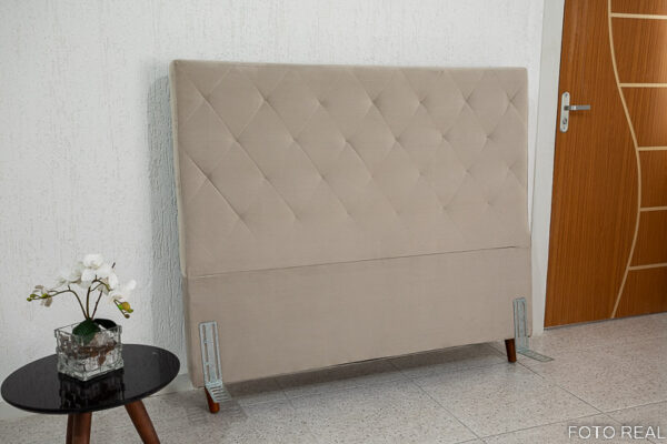 Cabeceira Casal Paris Sued Bege Claro Larg. 1.40m