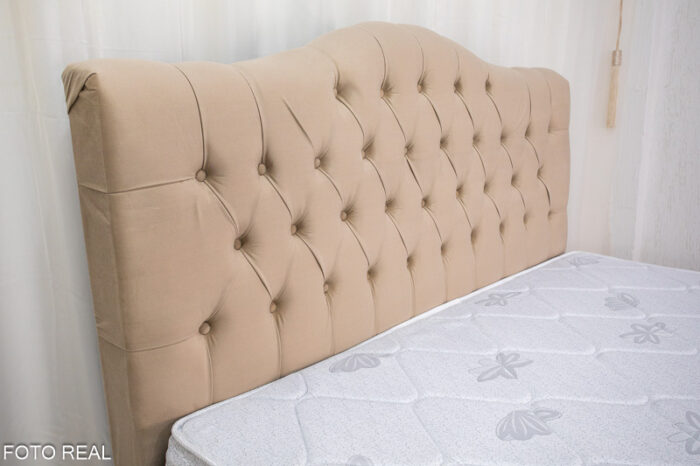 Cabeceira Queen Berlim Veludo Bege Larg. 1.60m - Image 2