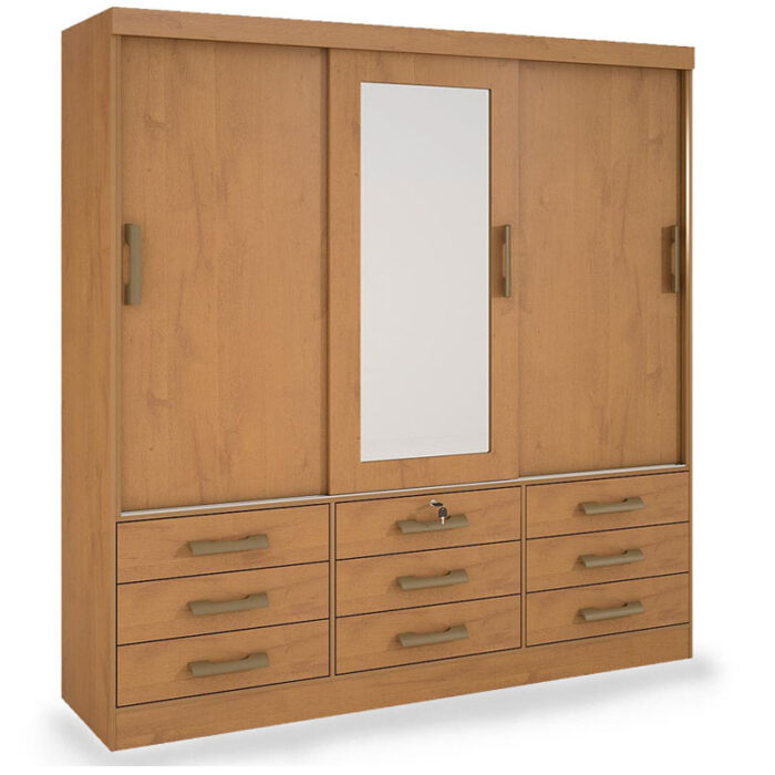 Roupeiro Meridian Plus 3 Portas 9 Gavetas Carvalho D'Doro Larg. 2.00m D´Doro
