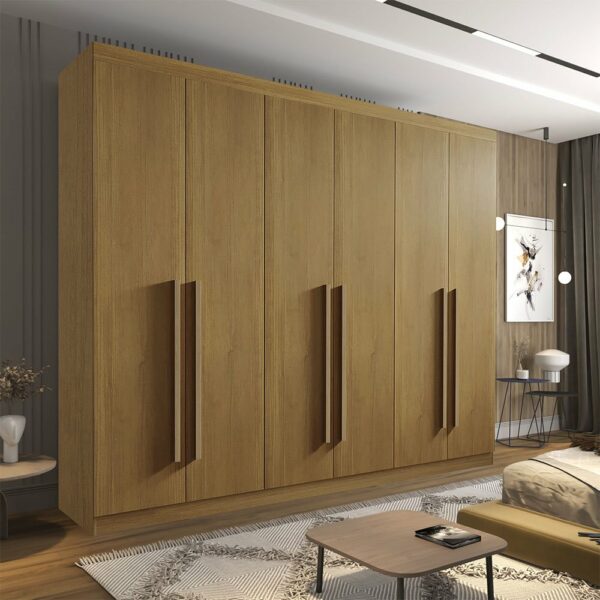 Roupeiro Da Vinci Plus 6 portas 6 Gavetas Cinamomo 100% Larg. 2.75m D Doro