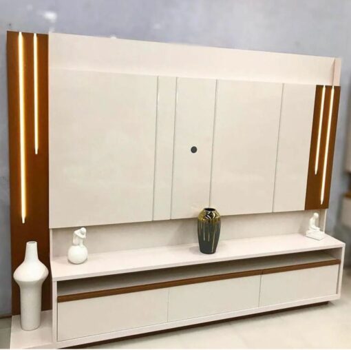 Home Theater até 75″ Montane Off White/Cinamono – HB MÓVEIS