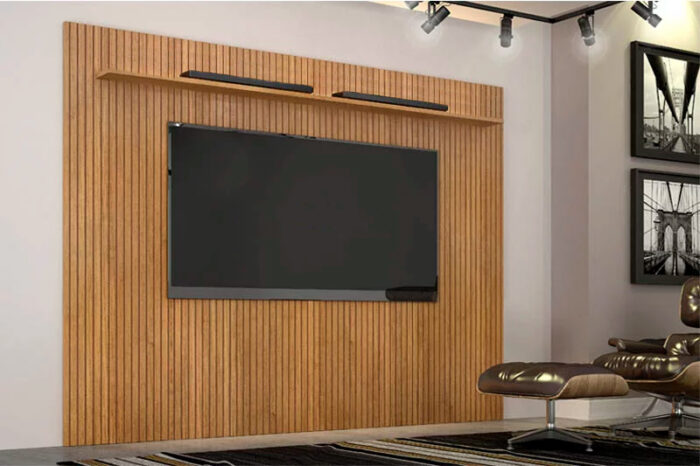 Painel Frisado Curitiba para TV até 75 Cinamomo Valdemoveis