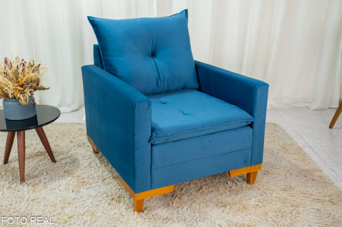 Poltrona Paris Veludo Azul - Image 2