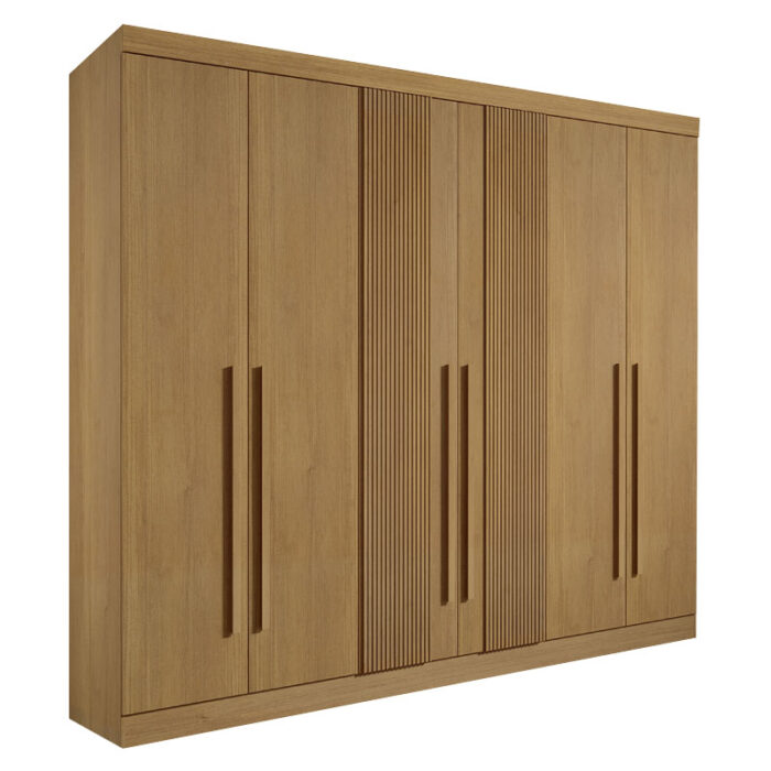 Roupeiro 6 Portas Da Vinci Plus Ripado 100% MDF Cinamomo - D doro - Image 3