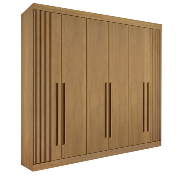 Roupeiro 6 Portas Da Vinci Plus Ripado 100% MDF Cinamomo - D doro