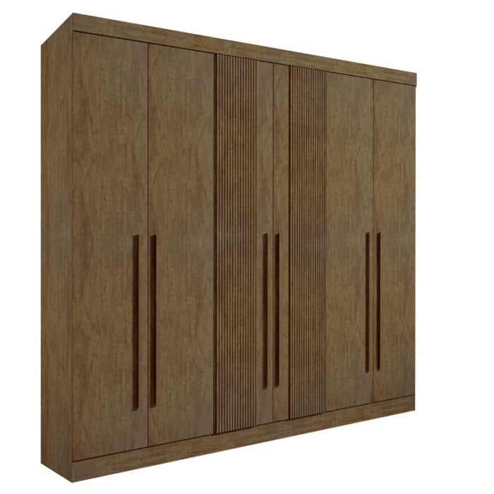 Roupeiro 6 Portas Da Vinci Plus Ripado 100% MDF Ypê - D doro - Image 3