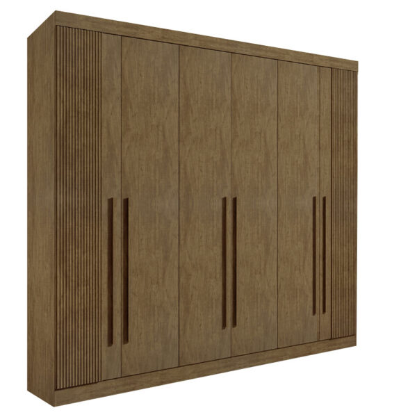 Roupeiro 6 Portas Da Vinci Plus Ripado 100% MDF Ypê - D doro