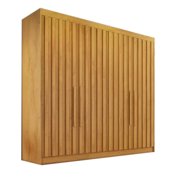 Roupeiro Potente Ripado 4 Portas 100% MDF Larg. 1.69m Peroba Europa - Image 2