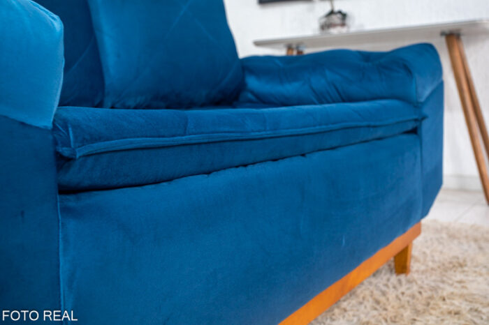 Sofá 2 lugares Bélgica 1.60m Veludo Azul Claro - Image 5