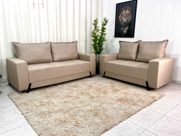 Sofá 3 e 2 lugares 8100 Linho Bege 24 - Image 2