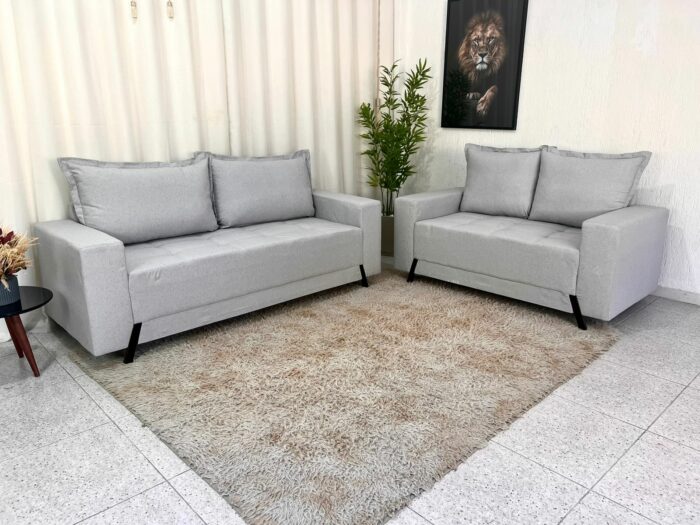Sofá 3 e 2 lugares 8100 Linho Cinza 20 - Image 2