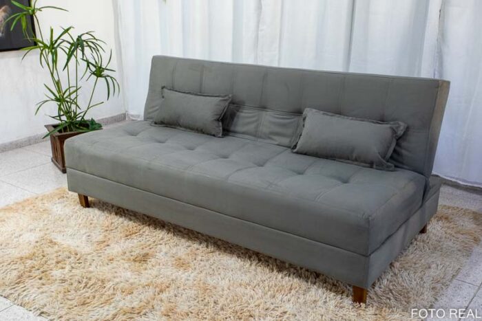 Sofá 4 lugares e Sofá Cama Casal Arpoador Cinza - Image 2