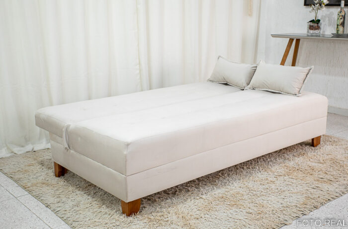 Sofá 4 lugares e Sofá Cama Casal Arpoador Veludo Bege 3040/01 - Image 8