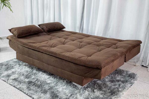 Sofá Cama Casal Ágata Marrom 200