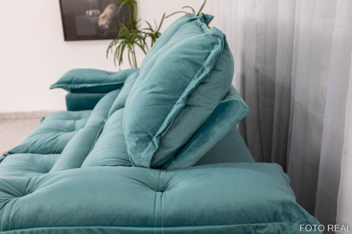 Sofá Retrátil Reclinável 1.80m Santorine Veludo Verde Tiffany - Image 9