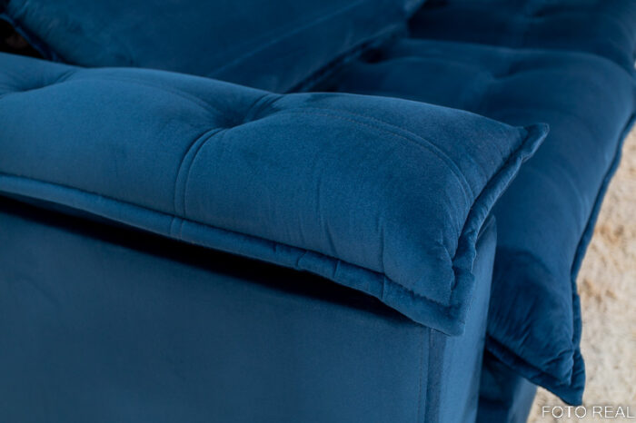 Sofá Retrátil Reclinável Dallas 2.30m Veludo Azul 800 - D33 Soft e Molas Ensacadas - Image 7