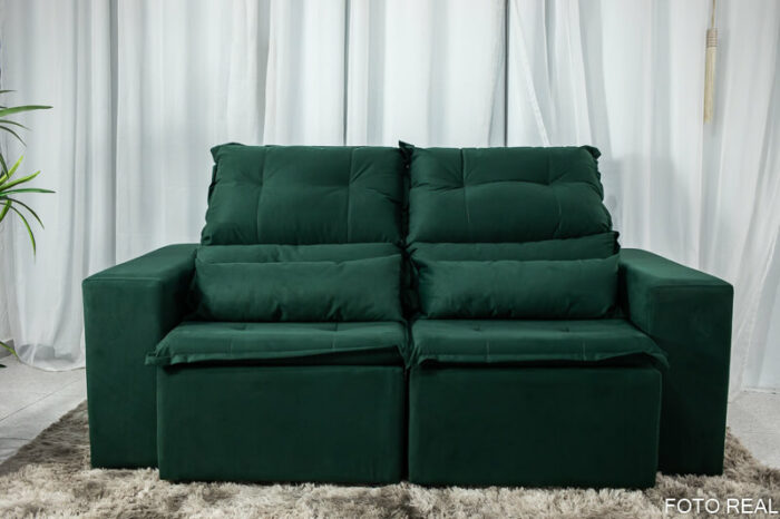 Sofá Retrátil e Reclinável Carol 1.90m Verde - Image 4