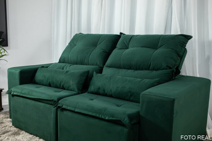 Sofá Retrátil e Reclinável Carol 1.90m Verde - Image 5