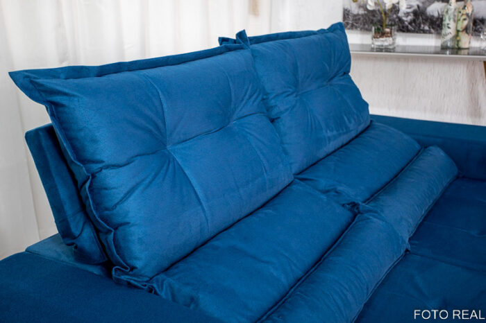Sofá Retrátil e Reclinável New Carol 1.90m Azul 18 - Image 6