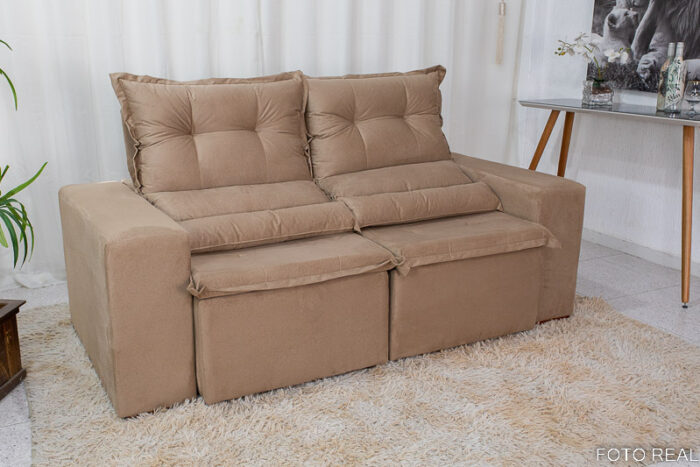 Sofá Retrátil e Reclinável New Carol 1.90m Bege 10 - Image 3