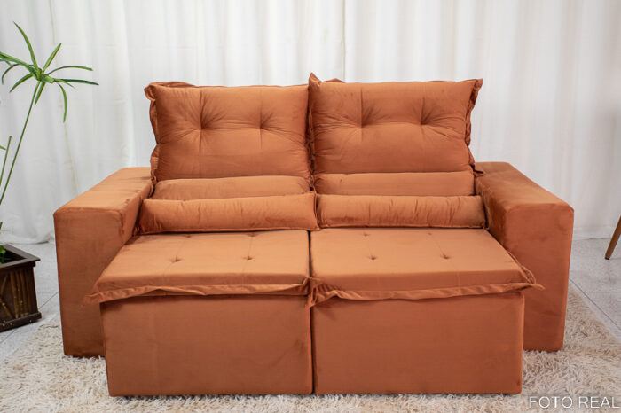 Sofá Retrátil e Reclinável New Carol 1.90m Terracota 24 - Image 4