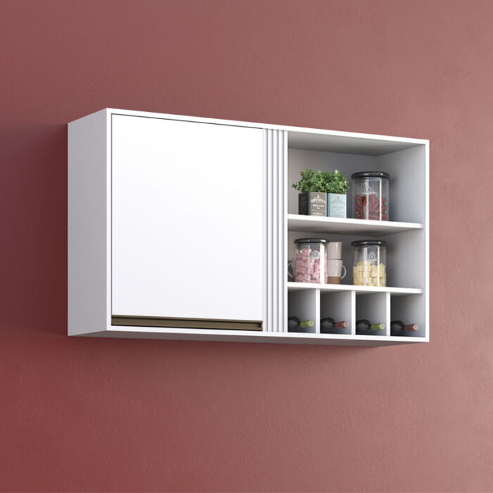 Armário Aéreo Cozinha Pérola Larg. 1.20m Branco Sallêto