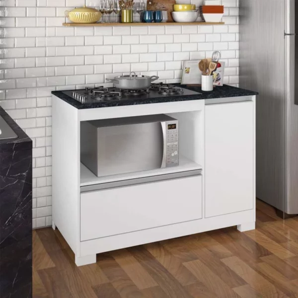 Balcão Para Cooktop 5 Bocas NT 3050 larg.1.11m Branco Notável