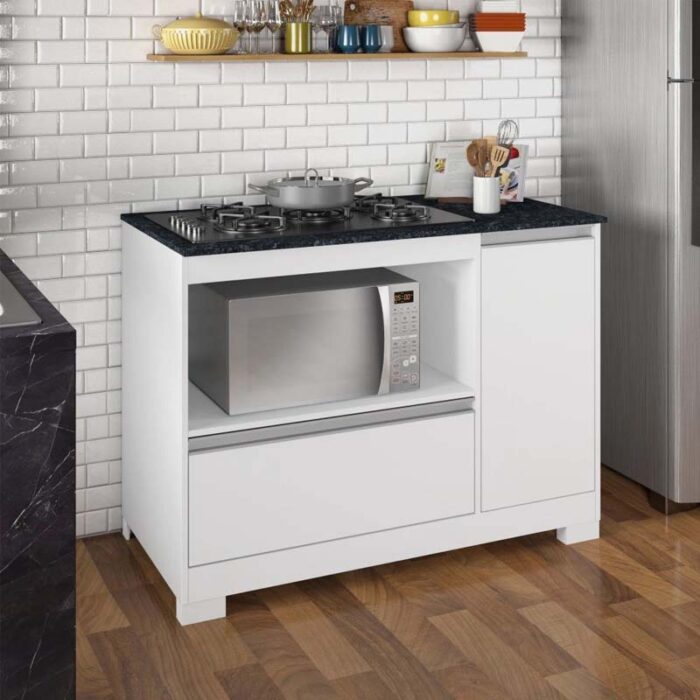 Balcão Para  Cooktop 5 Bocas NT 3050 larg.1.11m Branco Notável