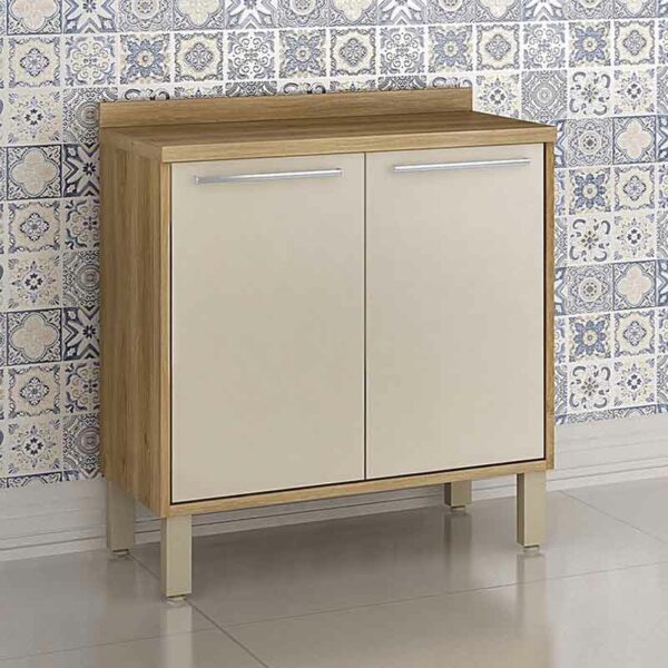 Balcão Cozinha Paris Carvalho/Off 2 Portas Larg. 0.80m Sallêto