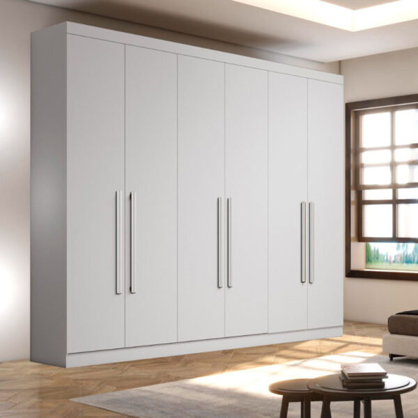 Roupeiro 6 Portas Larg. 2.70m Genova Branco Bianchi