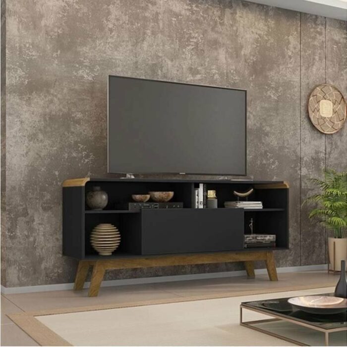 Rack Lazuli Preto Fosco TV até 55 Polegadas Larg. 1.35m Bechara