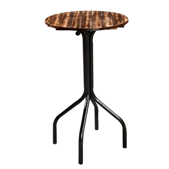 Mesa de Varanda Alta Goiás Tampo de Madeira 60X60 Redonda Teixeira