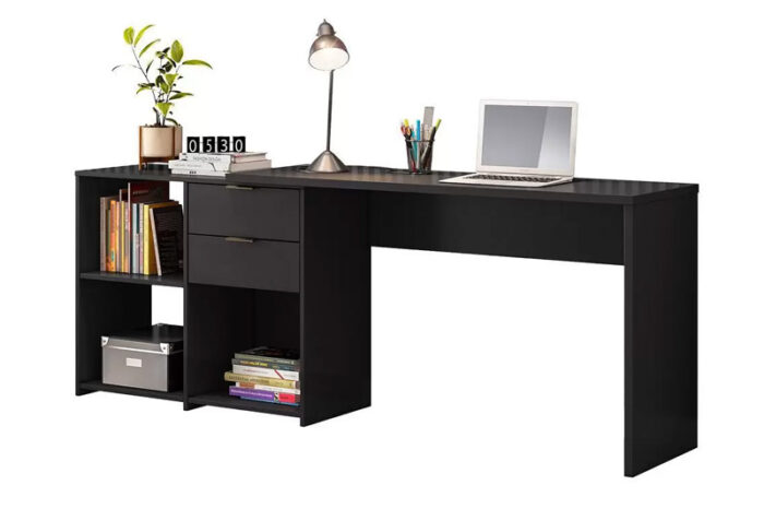 Mesa Office NT 2060 Com 2 Gavetas Preto Notável - Image 3