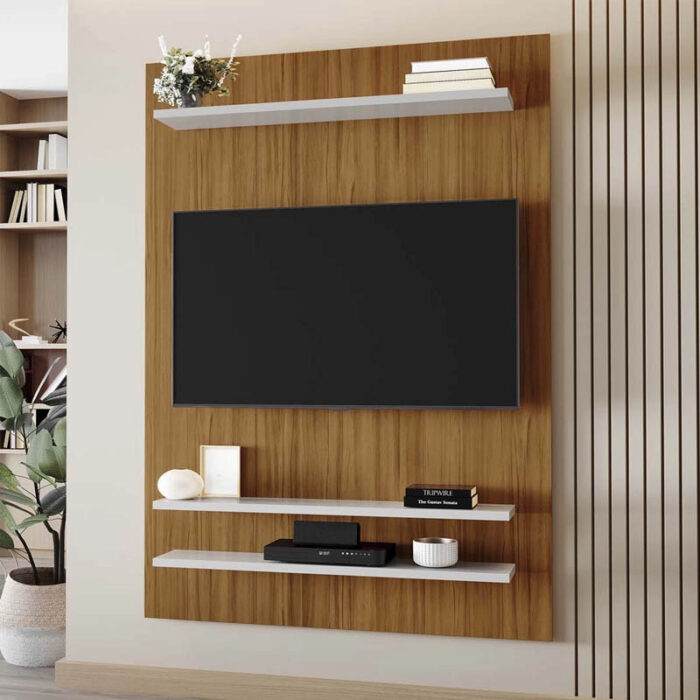Painel NT 1195 Larg. 1.29m para TV até 50 Polegadas Freijó/Off Notável