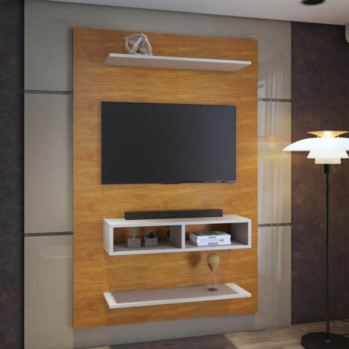 Painel Delta para TV até 43 Polegadas Mel/Off White Viero