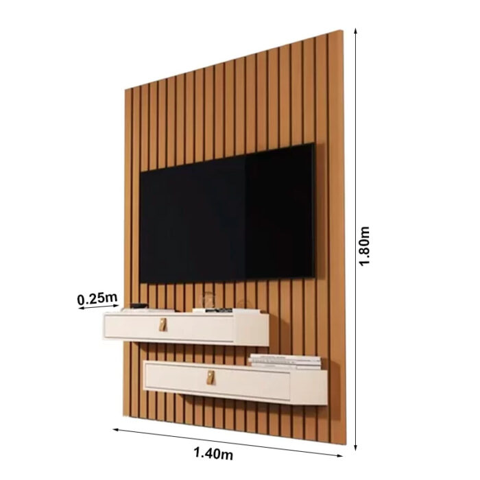 Painel Ripado Pirarucu Luxo Larg. 1.40m Nature/Pérola - JB Bechara - Image 2