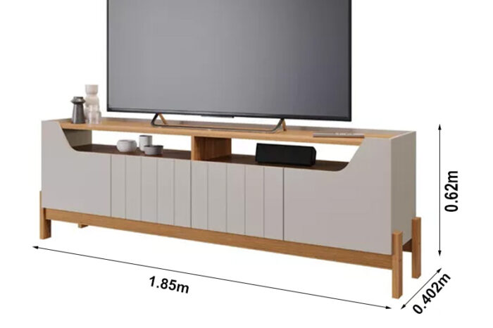 Rack Bancada Moema Para TV até 70 Polegadas 100% MDF Off/Nature Permóbili - Image 3