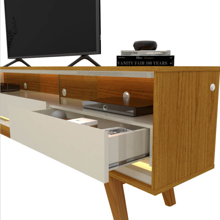Rack Bancada Requinte Larg. 1.72m TV até 65 Polegadas Naturale/Off Gelius - Image 3