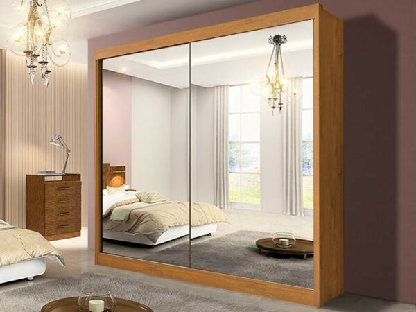 Guarda Roupa Casal Espelhado 2 Portas 6 Gavetas Las Vegas- D’Doro