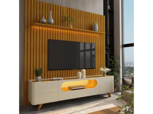 Rack com Painel Nobre 85″ – Naturale/Off White  (L-R-ok)