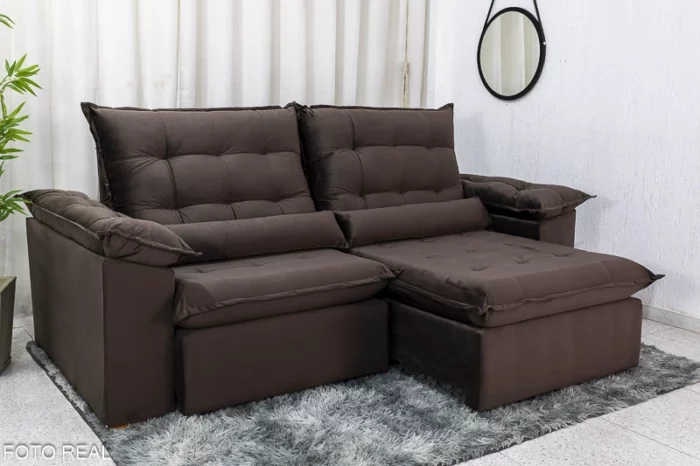 Sofá Retrátil Reclinável 2.00m Emanuelly Veludo – D28 Soft (R-ok) - Image 11