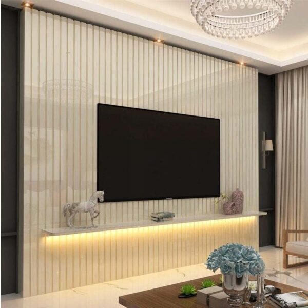 Painel Nobre Ripado 100% MDF C/LED Larg. 2.30m TV até 85  Gelius (P-ok)